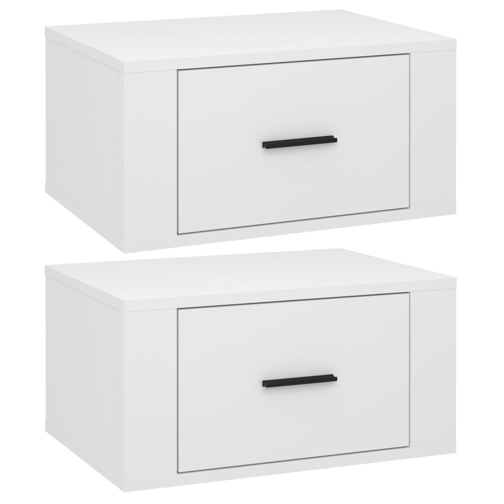 Wall-mounted Bedside Cabinets 2 pcs High Gloss White 50x36x25cm