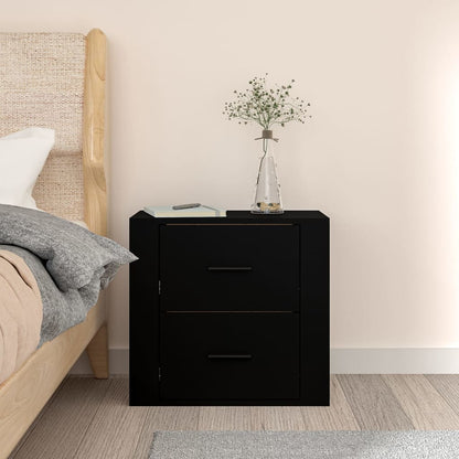 Wall-mounted Bedside Cabinet Black 50x36x47 cm