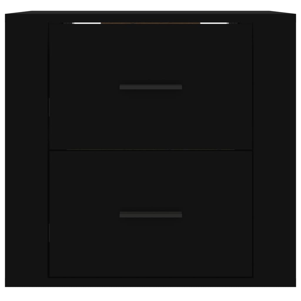 Wall-mounted Bedside Cabinet Black 50x36x47 cm