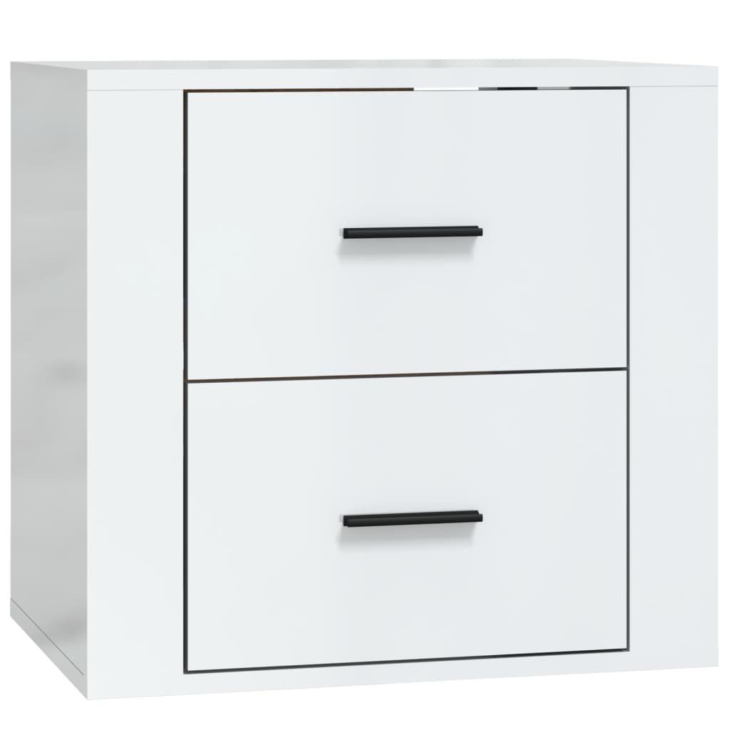 Wall-mounted Bedside Cabinet High Gloss White 50x36x47 cm