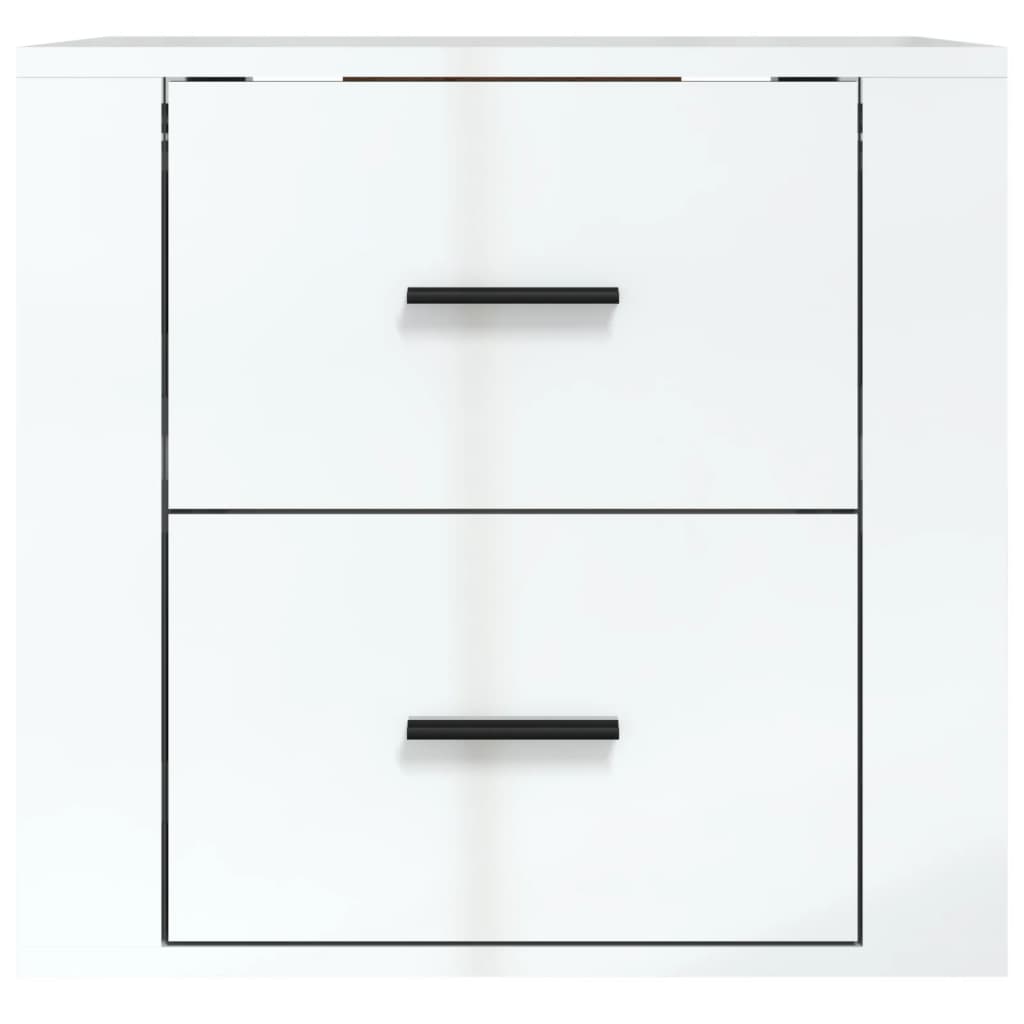 Wall-mounted Bedside Cabinet High Gloss White 50x36x47 cm