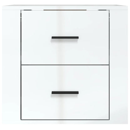 Wall-mounted Bedside Cabinet High Gloss White 50x36x47 cm