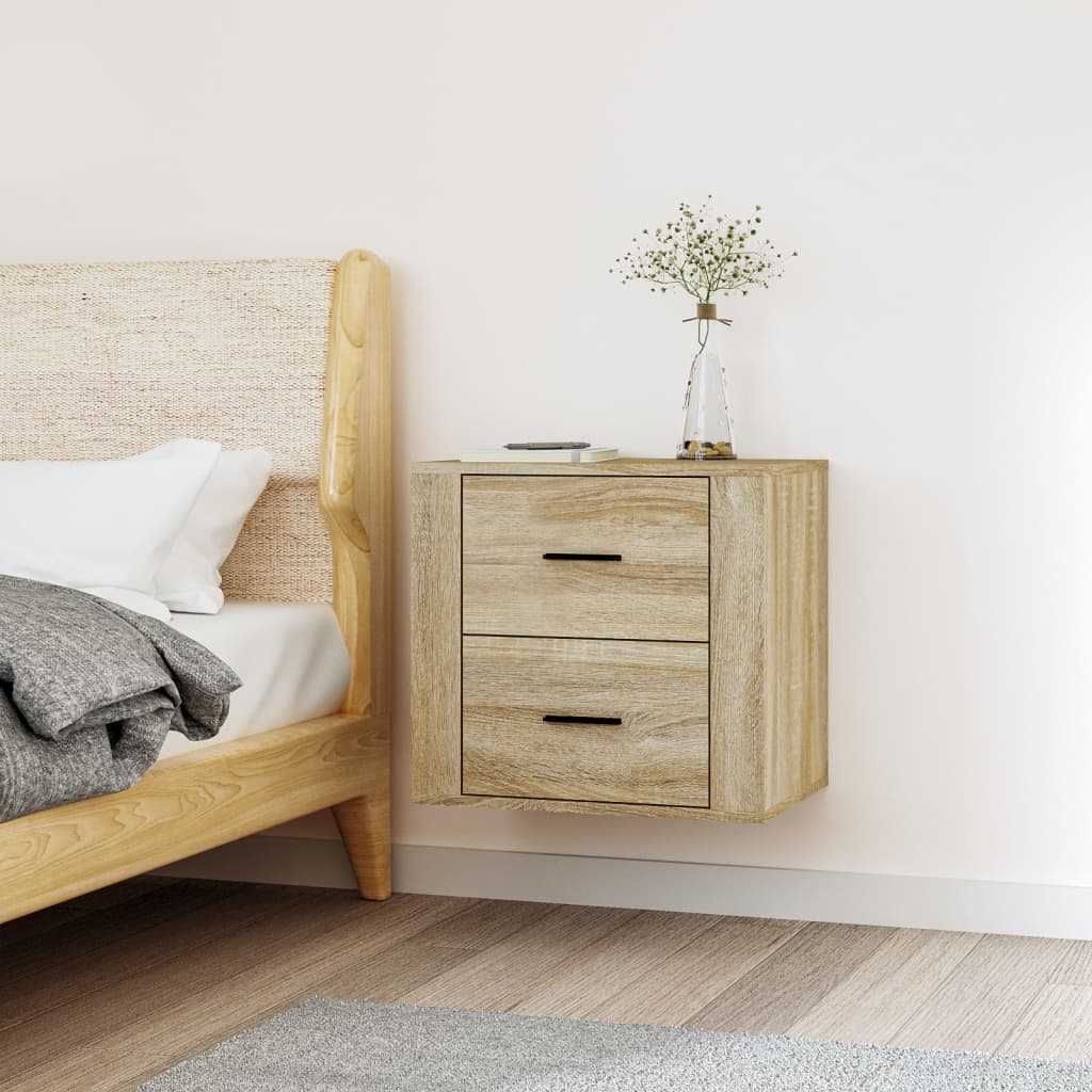 Wall-mounted Bedside Cabinet Sonoma Oak 50x36x47 cm