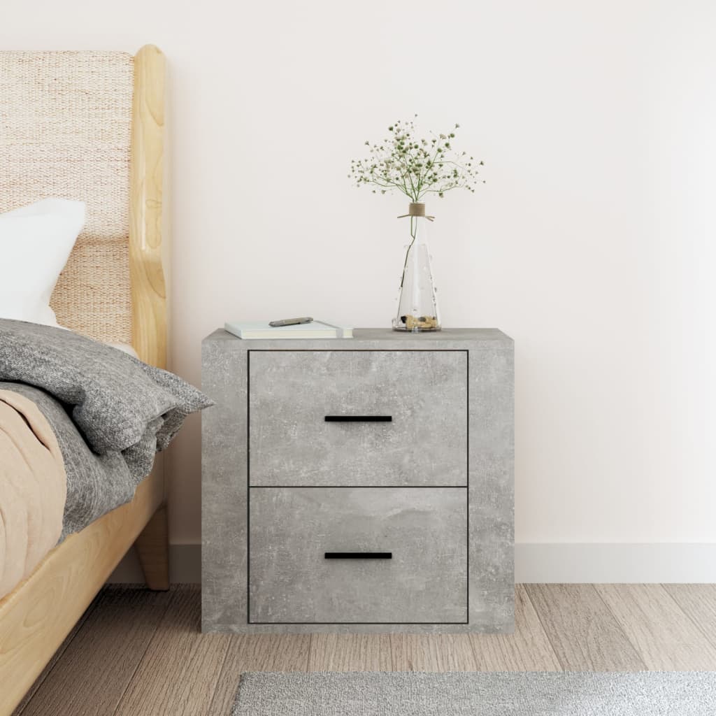 Wall-mounted Bedside Cabinet Concrete Grey 50x36x47 cm