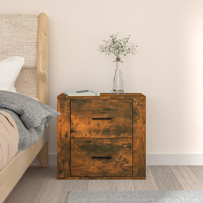 Wall-mounted Bedside Cabinet Smoked Oak 50x36x47 cm