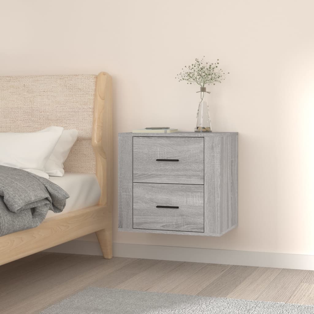 Wall-mounted Bedside Cabinet Grey Sonoma 50x36x47 cm