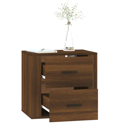 Wall-mounted Bedside Cabinet Brown Oak 50x36x47 cm