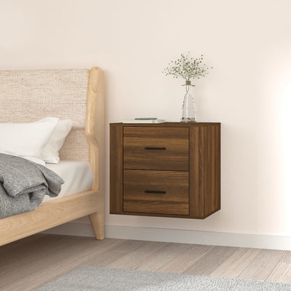 Wall-mounted Bedside Cabinet Brown Oak 50x36x47 cm