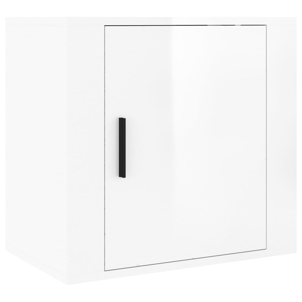 Wall-mounted Bedside Cabinet High Gloss White 50x30x47 cm