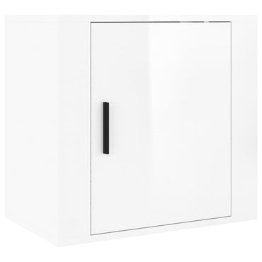 Wall-mounted Bedside Cabinet High Gloss White 50x30x47 cm