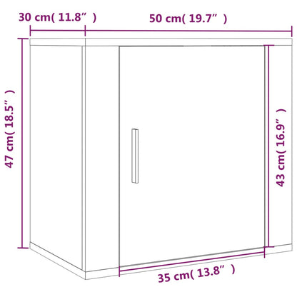 Wall-mounted Bedside Cabinet High Gloss White 50x30x47 cm