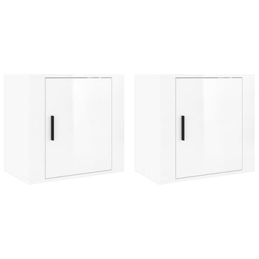 Wall-mounted Bedside Cabinets 2 pcs High Gloss White 50x30x47cm