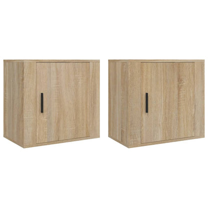 Wall-mounted Bedside Cabinets 2 pcs Sonoma Oak 50x30x47 cm