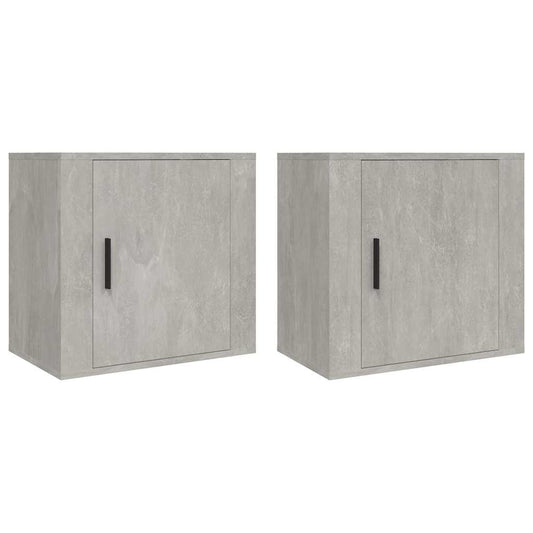 Wall-mounted Bedside Cabinets 2 pcs Concrete Grey 50x30x47 cm