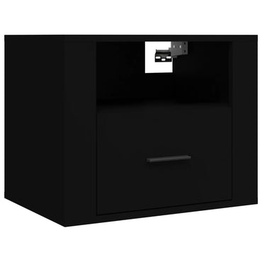 Wall-mounted Bedside Cabinet Black 50x36x40 cm