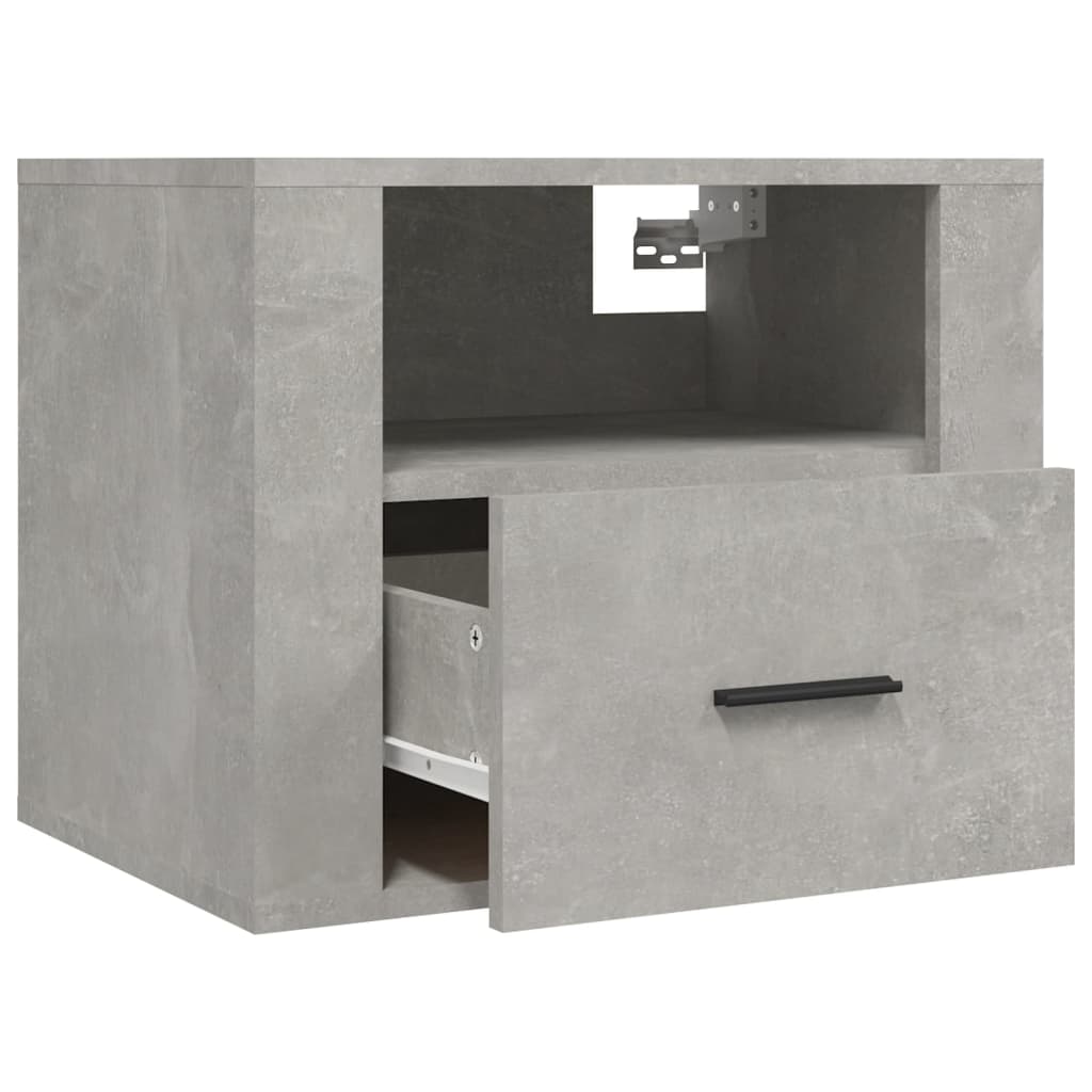 Wall-mounted Bedside Cabinet Concrete Grey 50x36x40 cm