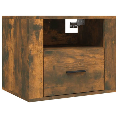 Wall-mounted Bedside Cabinet Smoked Oak 50x36x40 cm