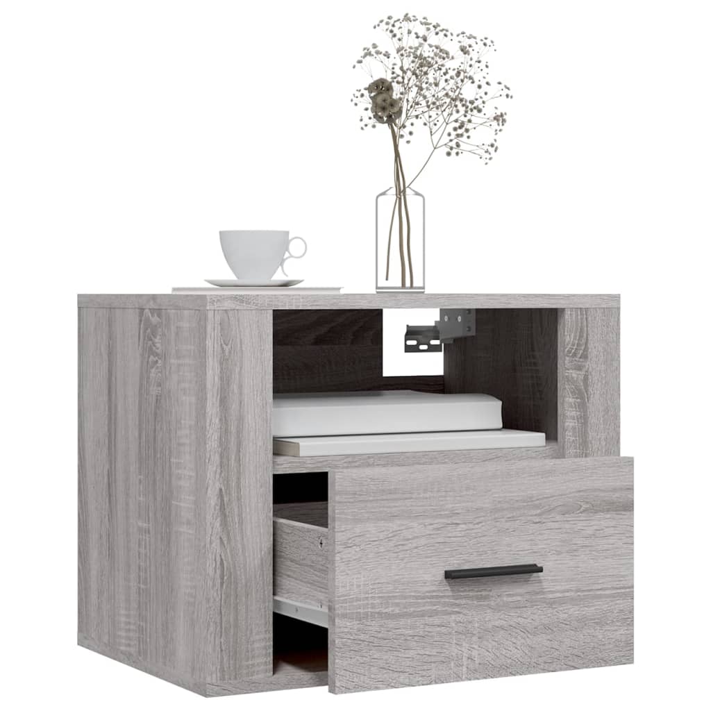 Wall-mounted Bedside Cabinets 2 pcs Grey Sonoma 50x36x40 cm