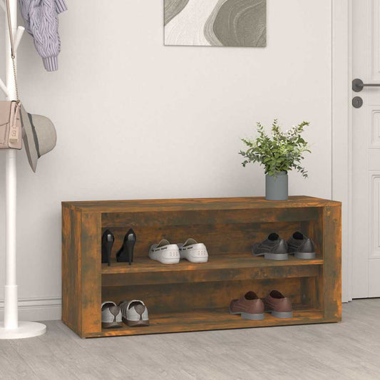 Shoe Rack | Smoked oak | Engineered wood | Medium | Shoe Rack