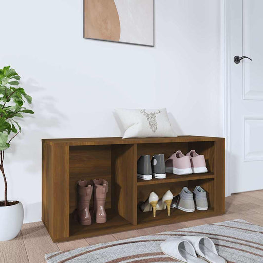 Shoe Cabinet | Brown Oak | Engineered Wood | Medium | Shoe Cabinet