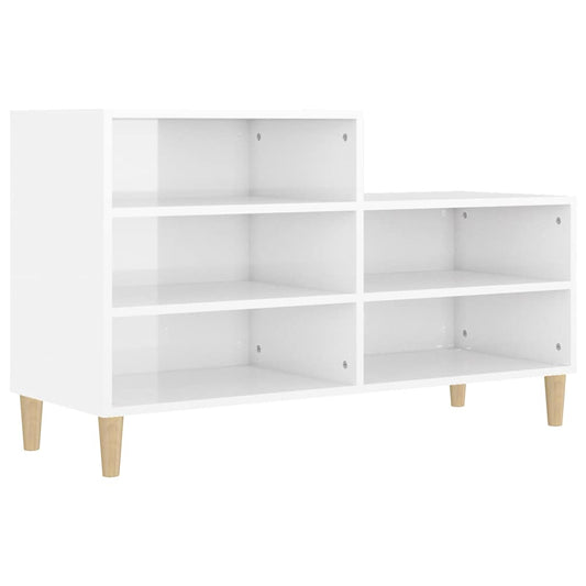 Shoe Cabinet | High gloss white | Engineered wood | Large | Shoe Cabinet