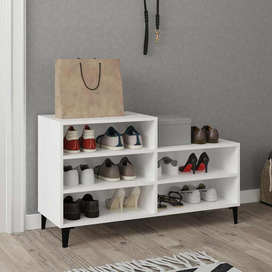 Shoe Cabinet | White | Engineered wood, Metal | Compact | Shoe Cabinet
