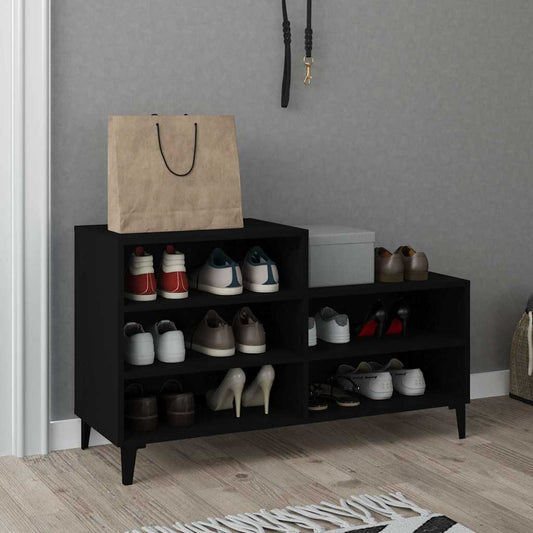 Shoe Cabinet | Black | Engineered wood | Compact | Shoe Cabinet