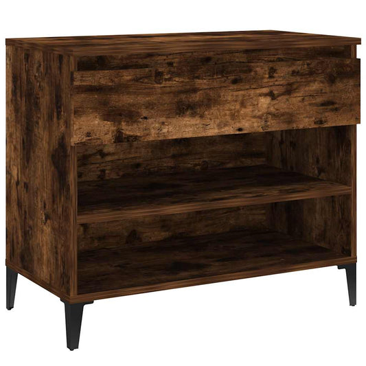 Shoe Cabinet | Smoked Oak | Engineered Wood, Metal | 70x36x60 cm