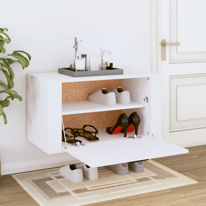 Wall-mounted Shoe Cabinet White 70x35x38 cm Engineered Wood