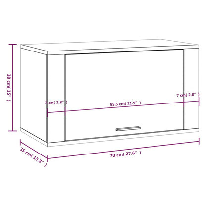 Wall-mounted Shoe Cabinet Black 70x35x38 cm Engineered Wood