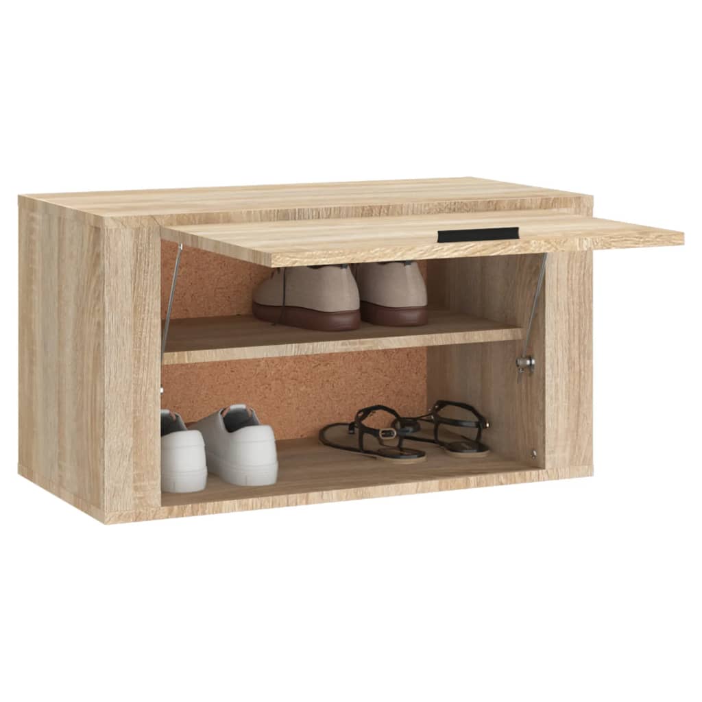 Wall-mounted Shoe Cabinet Sonoma Oak 70x35x38 cm Engineered Wood