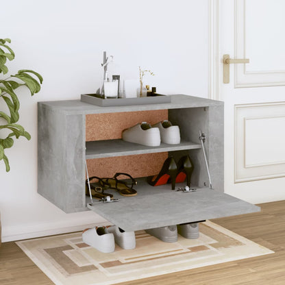 Wall-mounted Shoe Cabinet Concrete Grey 70x35x38 cm Engineered Wood