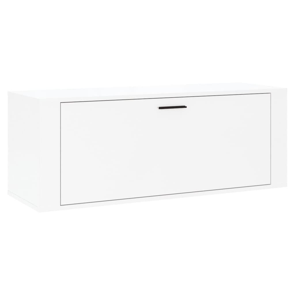 Wall Shoe Cabinet High Gloss White 100x35x38 cm Engineered Wood