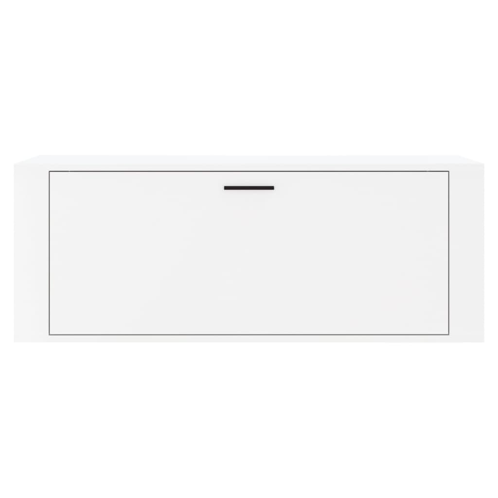 Wall Shoe Cabinet High Gloss White 100x35x38 cm Engineered Wood