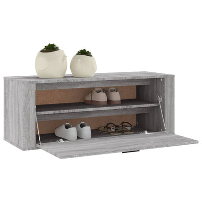 Wall Shoe Cabinet Grey Sonoma 100x35x38 cm Engineered Wood