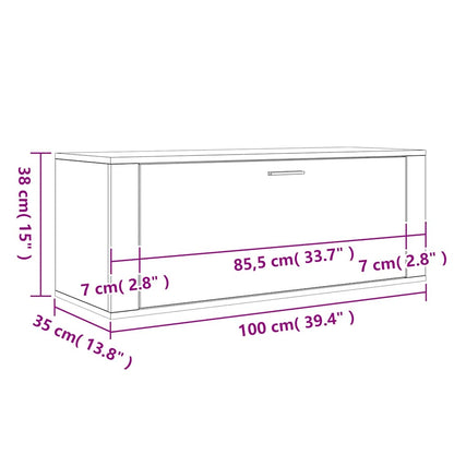 Wall Shoe Cabinet Grey Sonoma 100x35x38 cm Engineered Wood