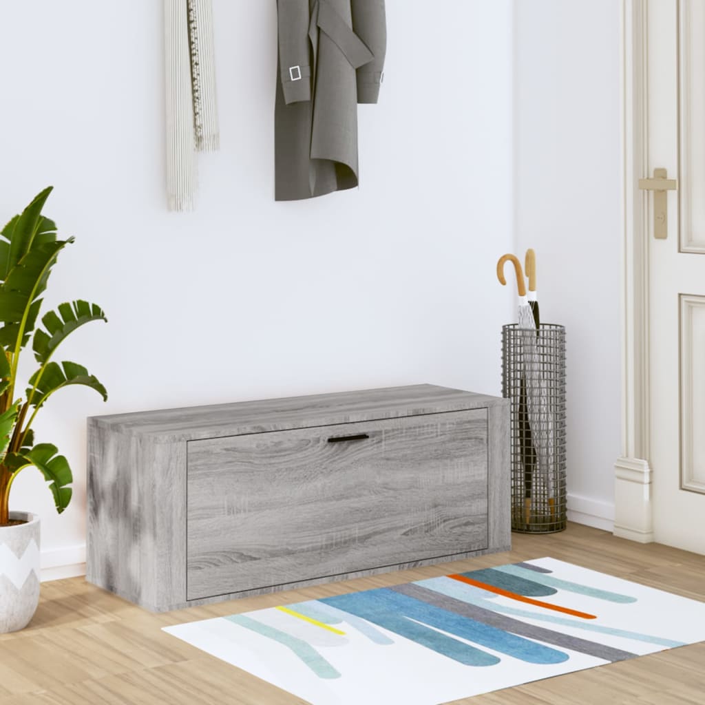 Wall Shoe Cabinet Grey Sonoma 100x35x38 cm Engineered Wood