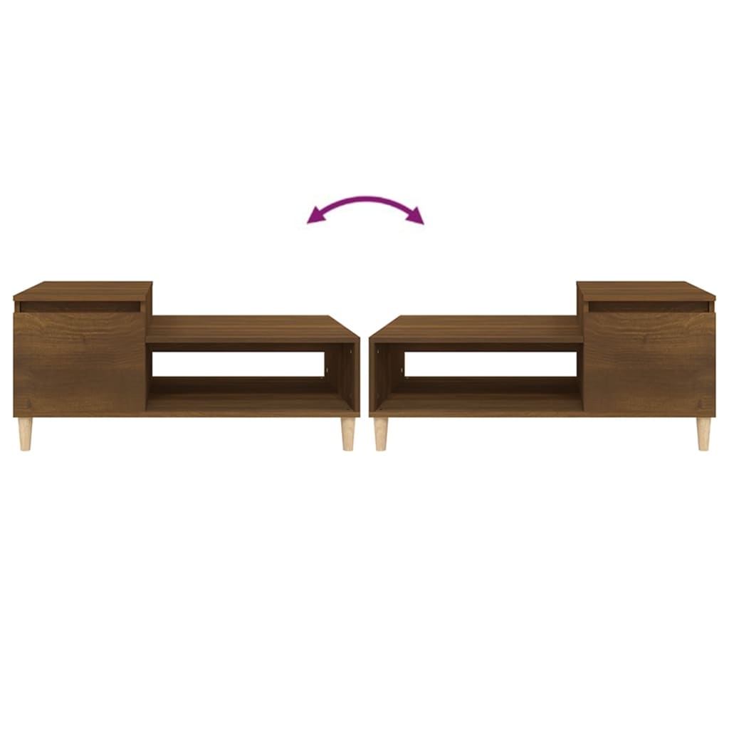 Coffee Table Brown Oak 100x50x45 cm Engineered Wood