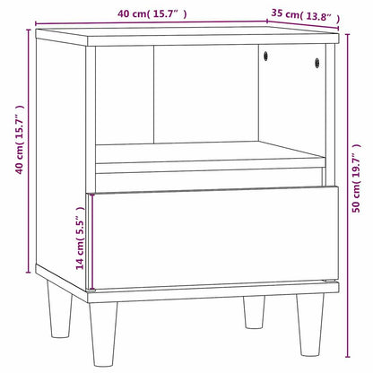 Bedside Cabinet Black 40x35x50 cm