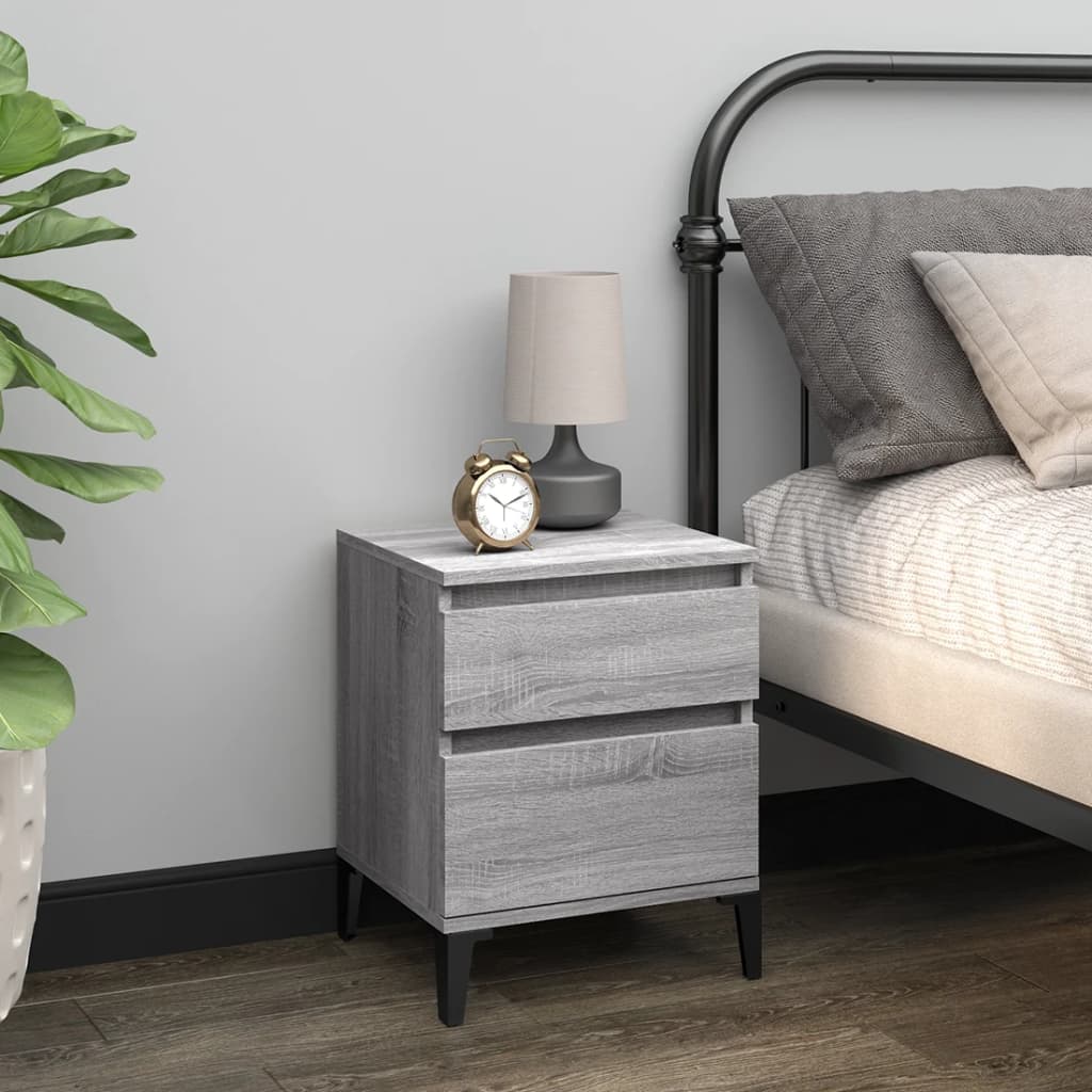 Bedside Cabinets 2 pcs Grey Sonoma 40x35x50 cm
