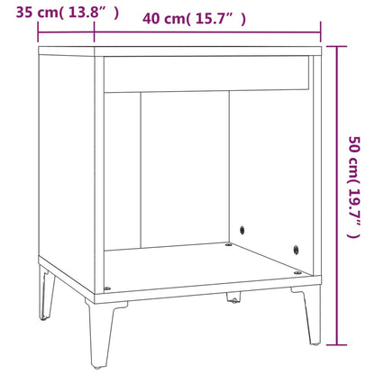 Bedside Cabinet White 40x35x50 cm