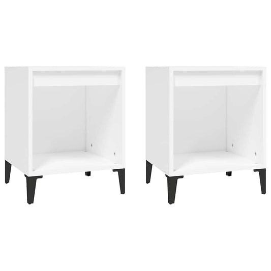 Bedside Cabinet | Set of 2 | White | Engineered wood, metal | Small