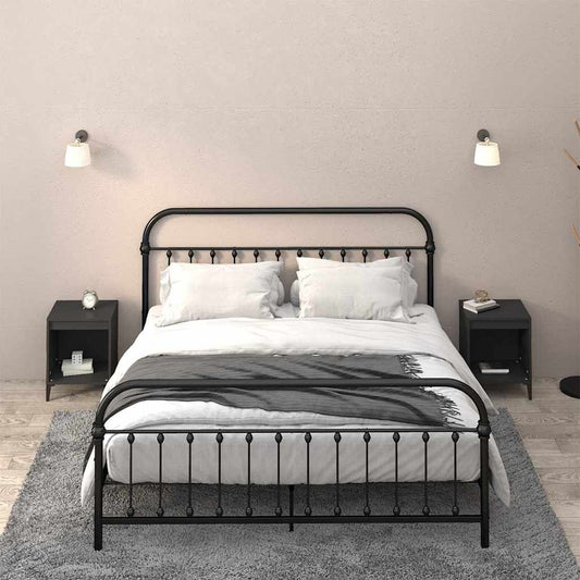 Bedside Cabinet | Set of 2 | Black | Engineered wood, Metal | Medium