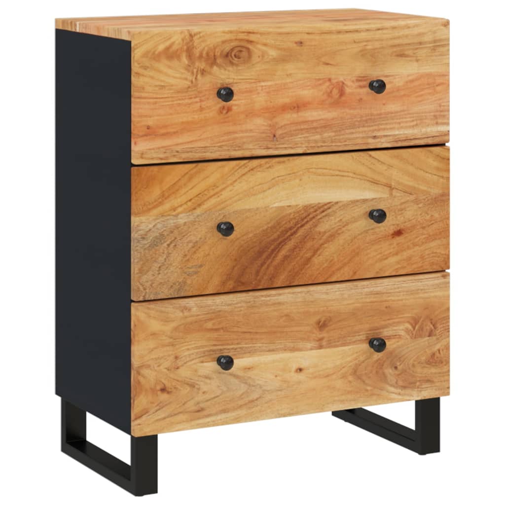 3 Piece Sideboards Solid Wood Acacia