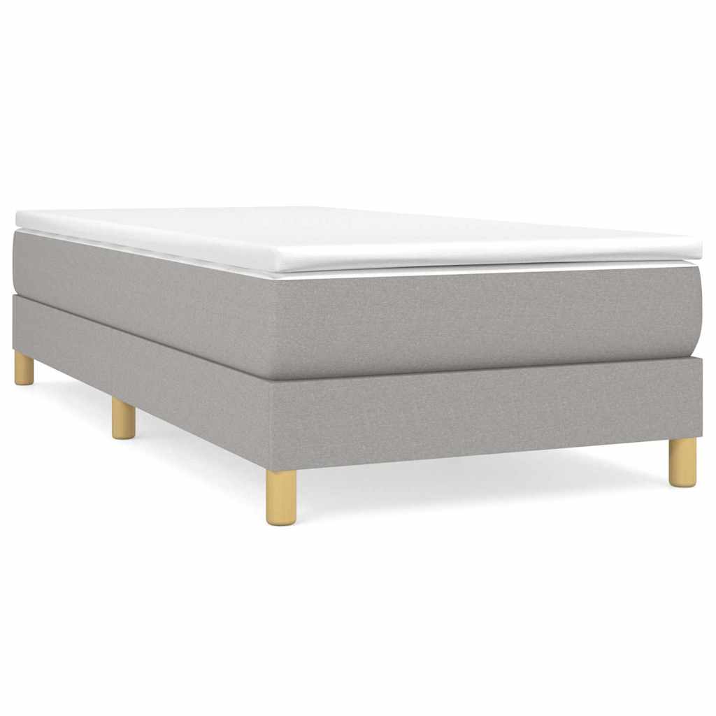 Box Spring Bed Frame Light Gray Twin XL Fabric (US Only)