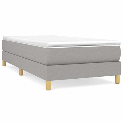 Box Spring Bed Frame Light Gray Twin XL Fabric (US Only)