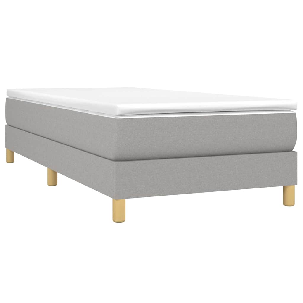 Box Spring Bed Frame Light Gray Twin XL Fabric (US Only)