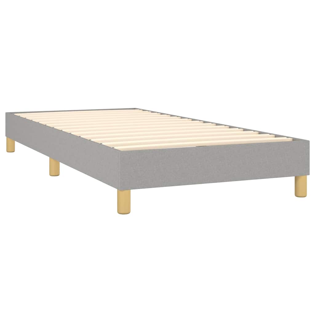 Box Spring Bed Frame Light Gray Twin XL Fabric (US Only)