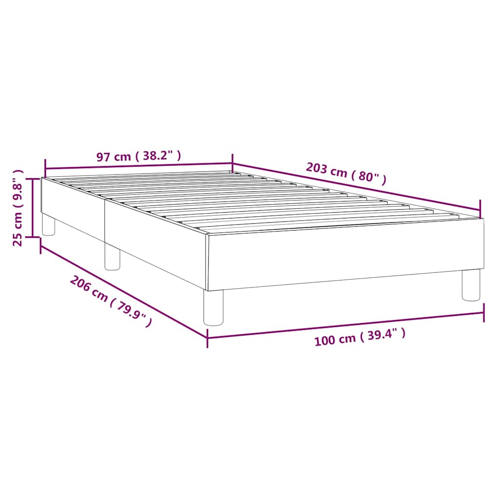 Box Spring Bed Frame Light Gray Twin XL Fabric (US Only)