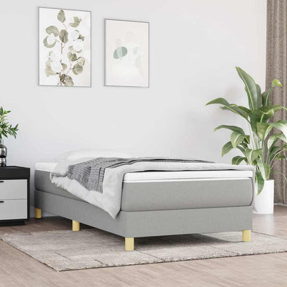 Box Spring Bed Frame Light Gray Twin XL Fabric (US Only)